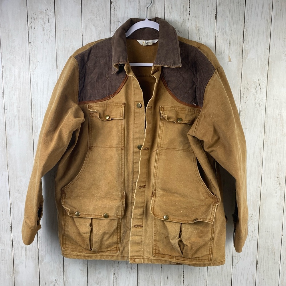Vintage Rare Key Imperial Hunting Duck Canvas Jacket Large Back Compartment